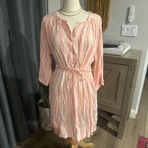 Pink and White Striped Dress